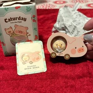 Caturday Lulu the Piggy Toy “Scratcher” new still in plastic w/bag card and box